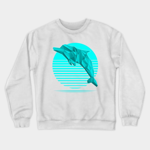 Low-poly Dolphin Crewneck Sweatshirt by Scanline